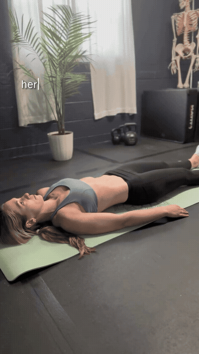 Here's how to set up for a curl up bend one knee and slide both hands 