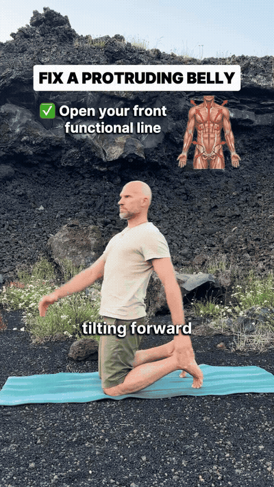 Slide hand behind lower back