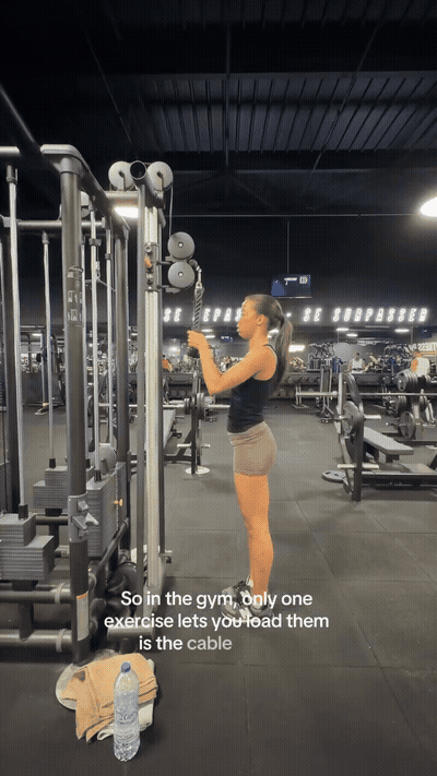 So in the gym, only one exercise lets you load them as the cable cords