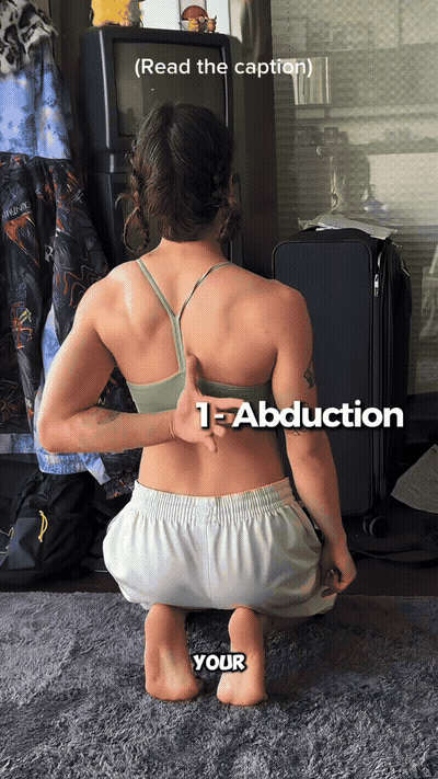 Fear spine is your midline. Move your shoulder blade away from the mid
