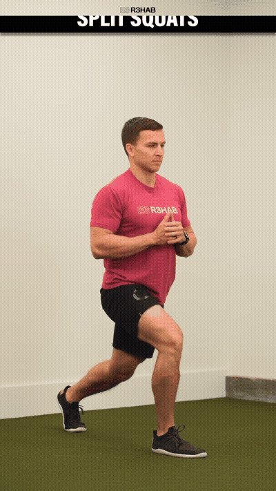 Try these progressions. Split squats, tempo split squat, tempo front f