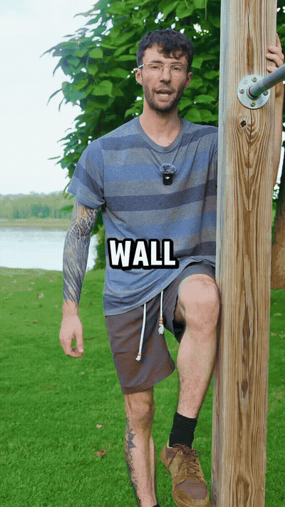 Wall Leg Raises — 10 Reps Per Side