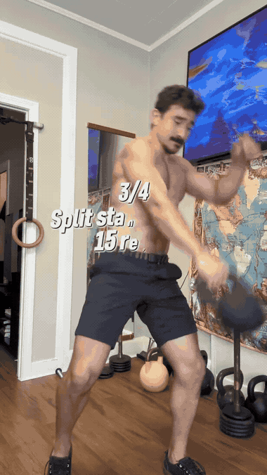 Offset Kettlebell Clean & Squat
