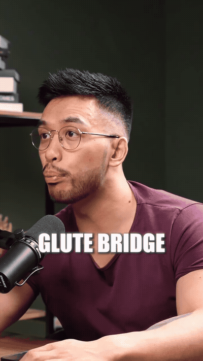 Glute bridge marches, 20 reps each side.
