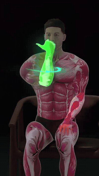 Bring both arms straight out in front