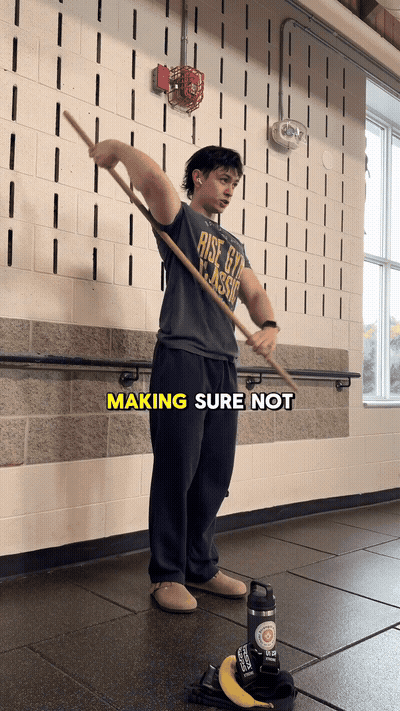 Next, we're gonna do this on each arm, making sure not to stay static.