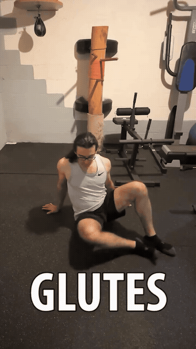 To bend your body. Place the outside of your right knee on the ground 