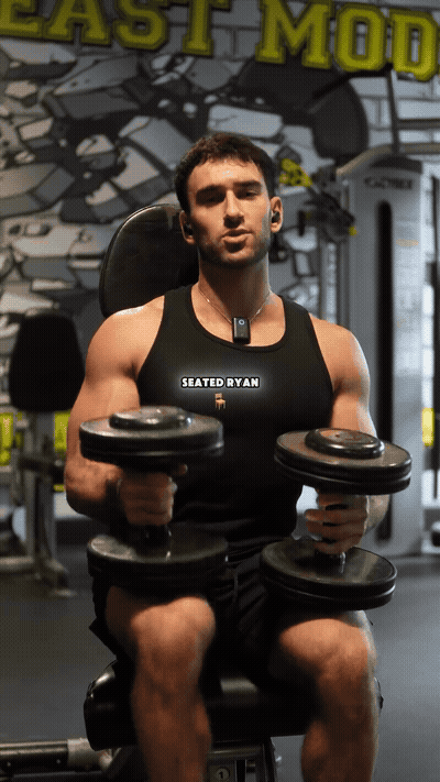 Seated, Ryan. You got overhead shoulder press. You can do front raises
