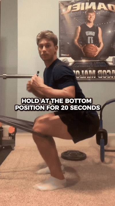 And on the 10th rep, hold it at the bottom position for 20 seconds. An