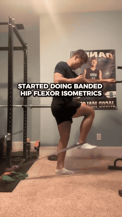 Was I started training my hip flexors.
